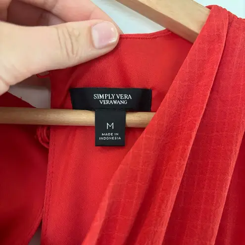 Simply Vera, Vera Wang Simply Vera Vera Wang Rouched Halter Dress Red M High Low Asymmetric Sleeveless