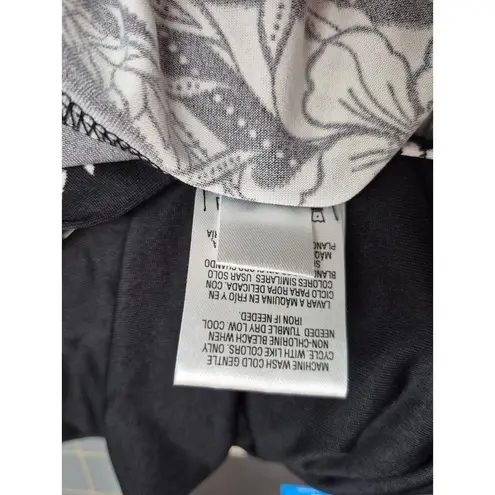 Metaphor Polyester Maxi Dress Black/White Floral Sz L Sun Dress Summer Cruise