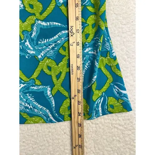 Tracy Negoshian NWT Green Blue Seashell Rope A Line Dress Sleeveless Size Small