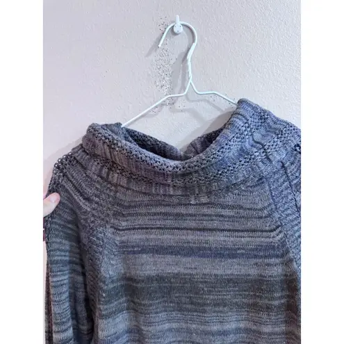 prAna Striped Cowl Neck Sweater Dress Long Sleeve Pockets Size Medium