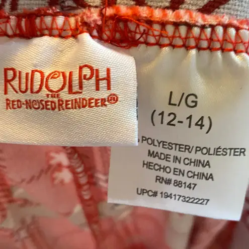 RUDOLPH NWOT Holiday Print Pajama Pants Red Size Large Cozy Knit Loungewear