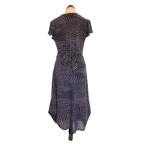 Laura Scott Dress Womens Sz 12 Polka Dots Rockabilly Pink Black Tied Midi Retro