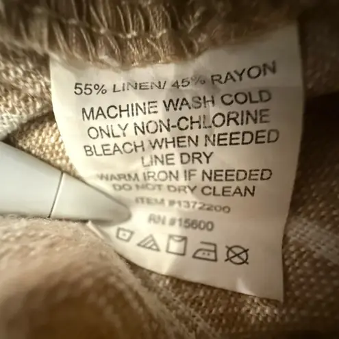 Briggs New York **Briggs Women’s Wide Leg Pants – Tan with White Stripes, Size L**