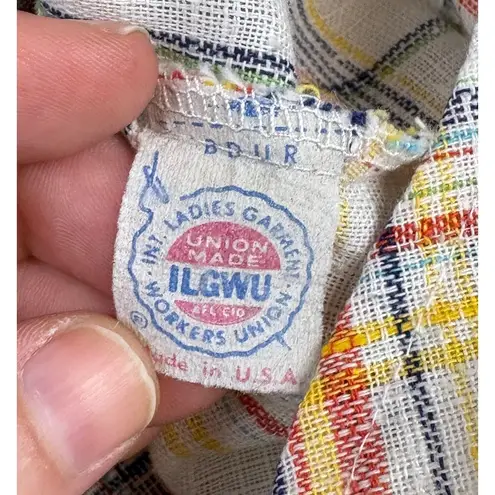 Vintage Mardi Modes Union Made 70s Plaid Cotton Split