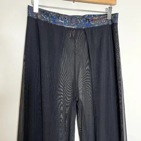 J Valentine Black Mesh Open Slit Festival Rave Costume Pants
