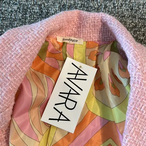 NWT Avara Boutique Sunday Up Pink Tweed Jacket Sz L Size L