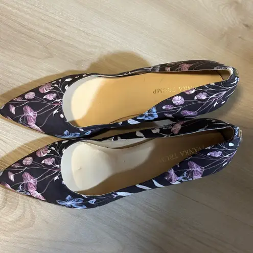 Ivanka Trump Floral Print Pointed Toe Block Heels Women Size 10