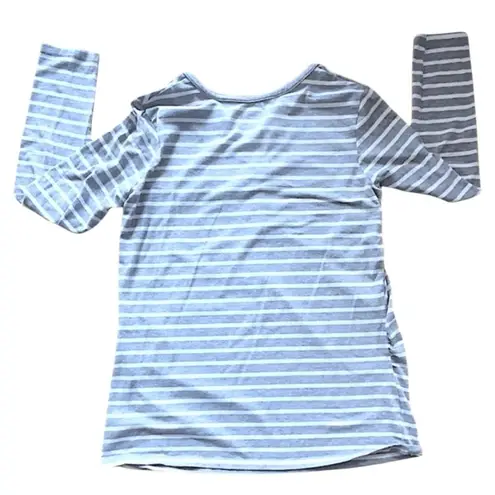 Great Expectations Maternity Top Gray White Stripes Button Down Casual Size XXL