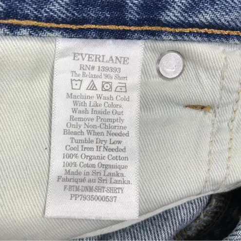 Everlane ' 90s Mid Rise Raw Hem Organic Short Women Sz 27 Blue Classic Preppy NWT