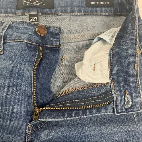 Judy Blue womens 5 27 boyfriend fit jeans distressed denim regular wash