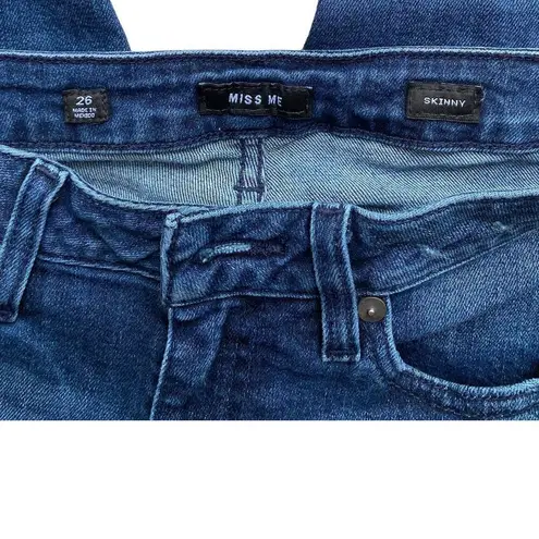 Miss Me  Skinny Distressed Denim Blue Jeans Dark Wash 516 ~ Women's Size 26