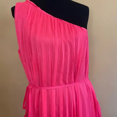 Ted Baker  London Pinata Floral Pleated Asymmetrical One Shoulder Dress Sz 10 US