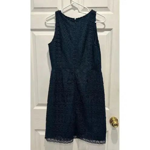 Loft  Jewel Tone Green‎ Lace Overlay Sheath Dress Size 8