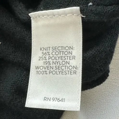 J Jill Mixed 2X Media Layered Sweater Black Cream