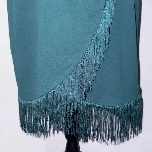 Shelby & Palmer Green Fringe Hem Dress women’s Size 16