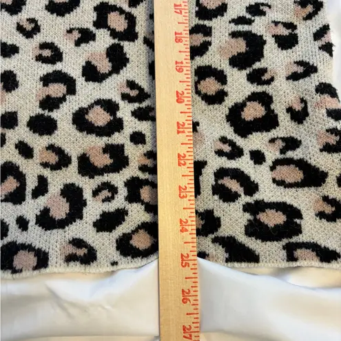 AMOLI Cream Knit Sweater M/L – Leopard Print Statement Sleeves | Cozy Black Size L - Image 5