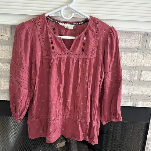 Westbound Nature by  Boho 3 Quarter Sleeve Blouse Womens Medium