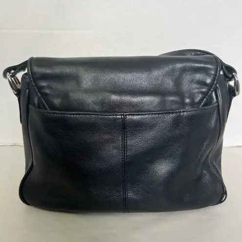 Etienne Aigner Vtg Women's Shoulder Bag Purse Black Genuine Leather Brass Logo