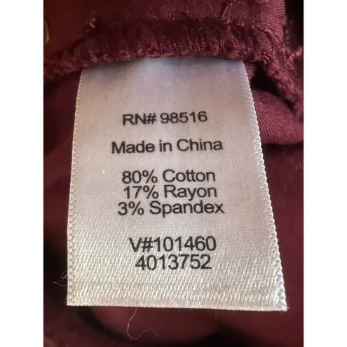 Coldwater Creek Natural Fit Burgundy Pants Size 12 Ladies Casual