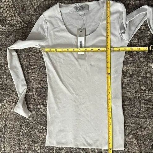 D.EXTERIOR NWT Women’s Size S Light Gray Mesh Long Sleeve Crewneck Top