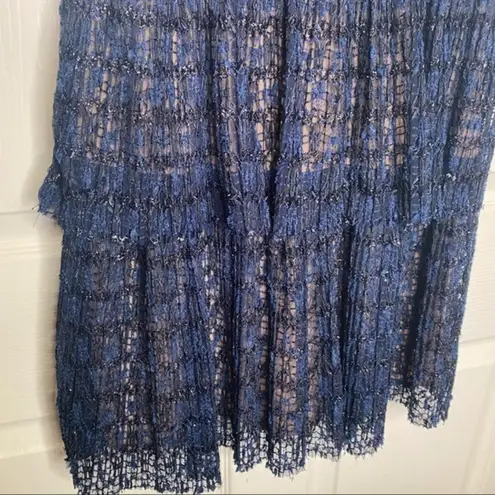 Self Portrait Self-Portrait Navy Metallic Pattern Mini Dress