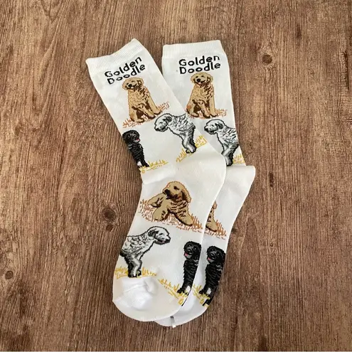 None Golden Doodle Printed Crew Socks