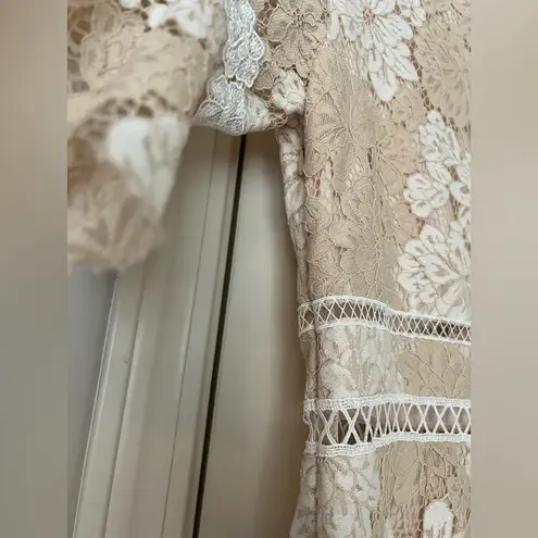 Saylor Maggy Lace Midi Dress Nude