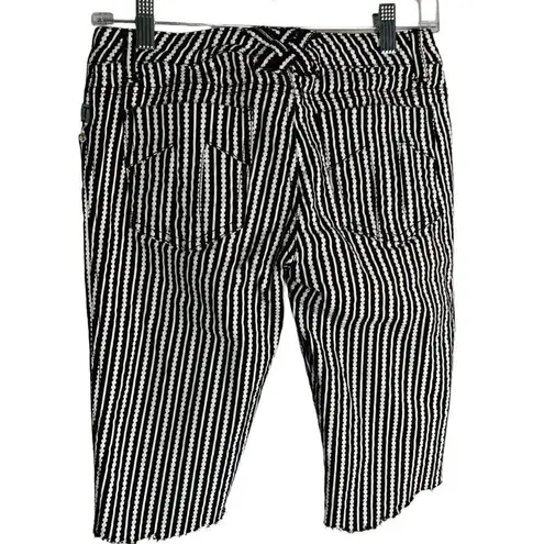 Tripp NYC Vintage 90s  Capri Cut Off Pants 5 Black White Stripe Pockets Goth Rave