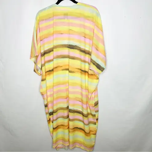 PLUSH Watercolor Sunset Kimono NWT in Large Yellow