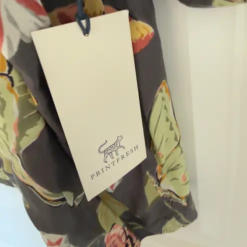 Printfresh  Satin Wildest Dream Midnight Flutter Top Button Front Loungewear 1X - Image 10