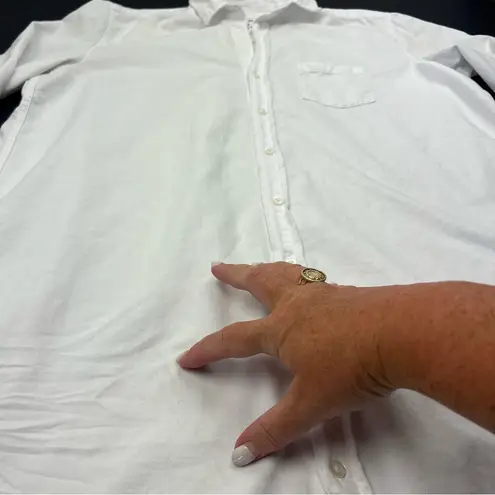 Frank & Eileen Mary Crinkle Womens SZ Large White Shirt Dress Famous Denim *FLAW