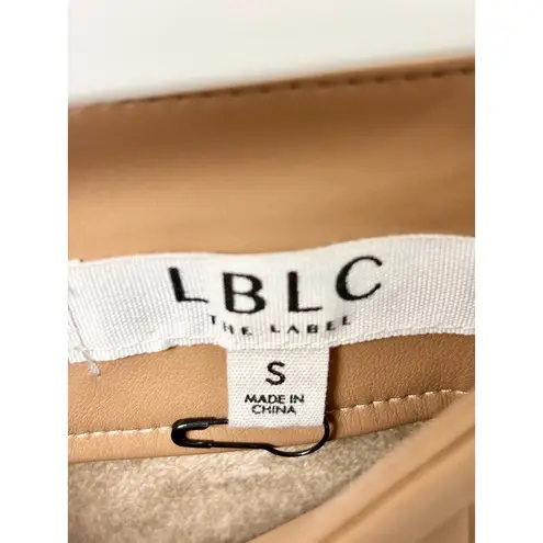 LBLC The Label Abby Faux Leather High Waisted Mini Skirt Cognac Women's Size S Brown