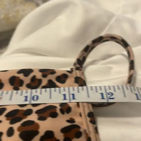 Y2K Animal Camo Print Crop Bikini Top Brown Black Small Size M