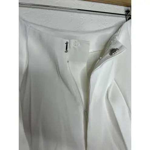 Commense White Pleated High Waisted Wide Leg Trouser Pants L NWT Size L