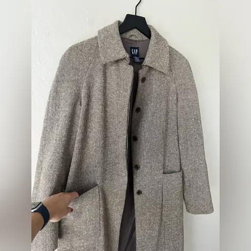 Gap  vintage wool blend button front long coat small