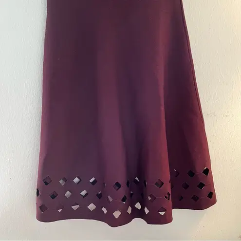 Nic+Zoe Dress Time Out Twirl 3/4 Sleeve Knit Cut Out Dress in Wine Sz M NWT