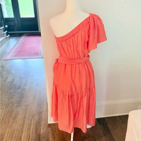 Current Air One Shoulder Midi Dress size S Orange creamsicle color