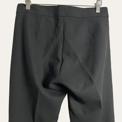 Max Mara Solid Black Mid Rise Slim Straight Wool Trouser Dress Pants Size 6