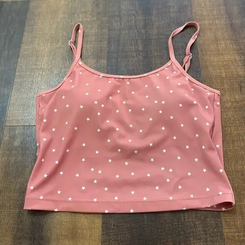 Kortni Jeane Pink Star Latter-Back Swimsuit Top Size XS