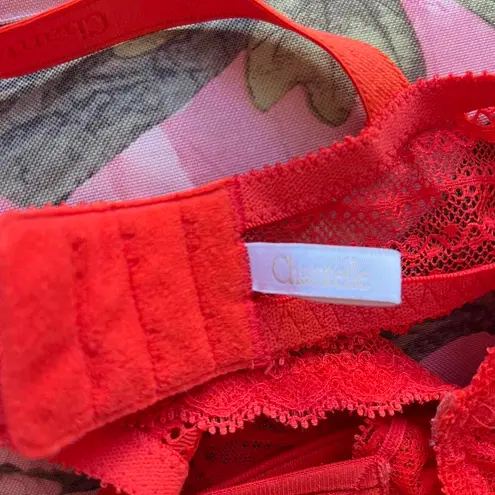 Chantelle bright red lace underwire bra