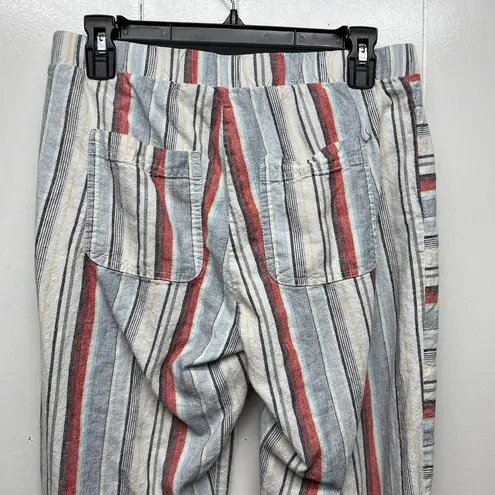 cj banks  Linen Blend Striped Capri Women's Pull On Beach Pants Size Small