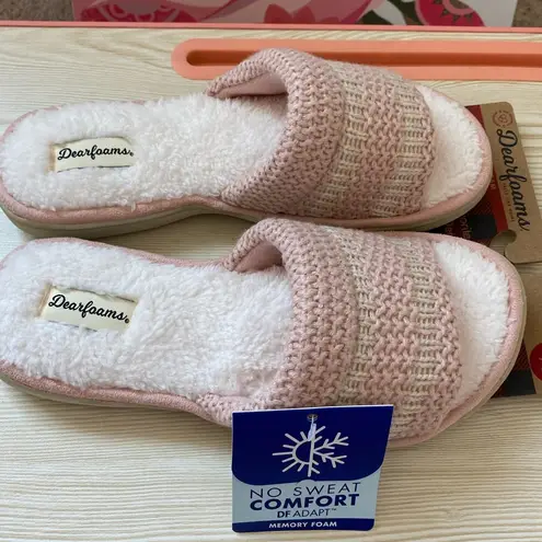 Dearfoams Ombre Stripe Pool Slide Slippers