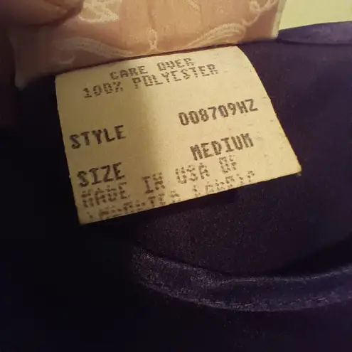 Vtg Angelique Satin Chemise Nightgown-Medium-Spaghetti Strap-Slip Dress-Ruffle