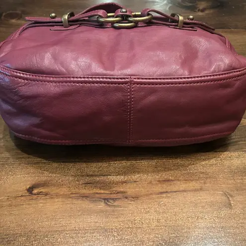 wilson's leather Hobo Bag Berry Red Purse Shoulder Bag Stylish Everyday Y2K 90s