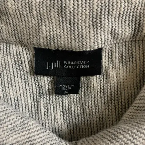 J‎ Jill Wearever Gray Button Front Knit Tunic Top Lightweight Travelwear Medium