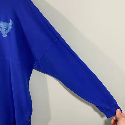 Spirit Jersey X NBA Chicago Bulls Blue Sparkle Print Long Sleeve Top Size S