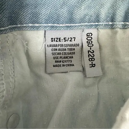 Flying Angel Color Split Denim Shorts White Light Wash NWT Size 5/27 Blue