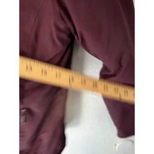 LL Bean Jacket Womens Small Burgundy Maroon Full Zip Fleece Lined Winter Coat Purple