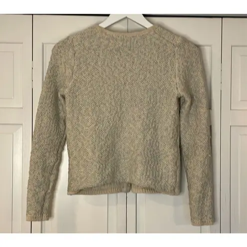 Boden Wool tweed metallicāknit cardigan blazer size 4 Silver