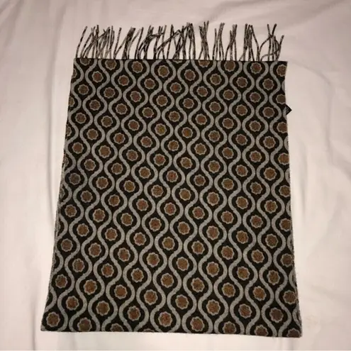 Francesco Biasia Zebra Wool Scarf Made in Italy Unisex Brown